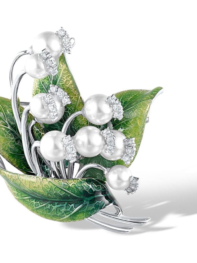 925 Sterling Silver Enamel Brooch Pin For Women
